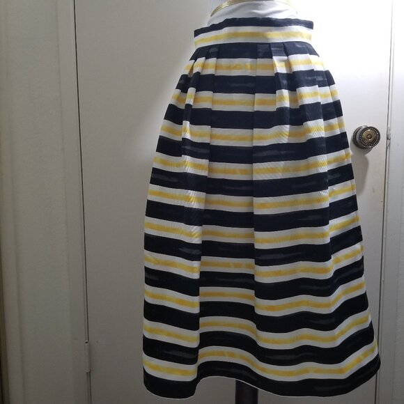 Eva Mendes Flared Skirt, Black & Yellow, size 4 - Picture 1 of 15